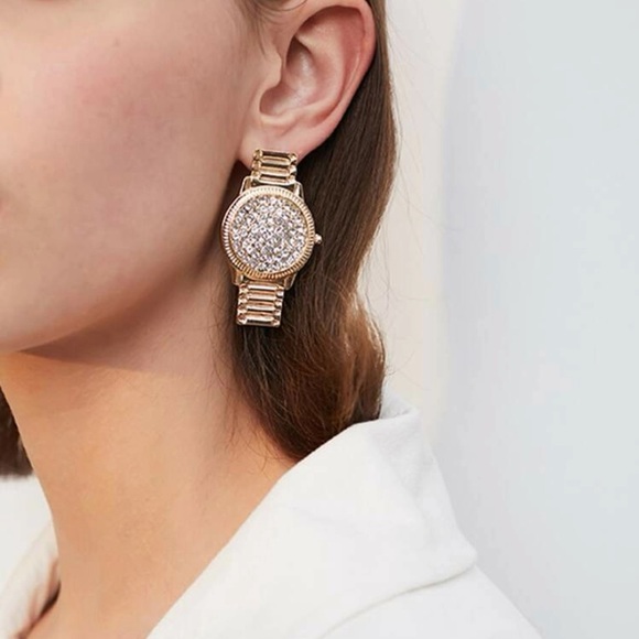 New Inventory š„Rhinestone Decor Watch Drop Earringsš„ - Picture 4 of 7